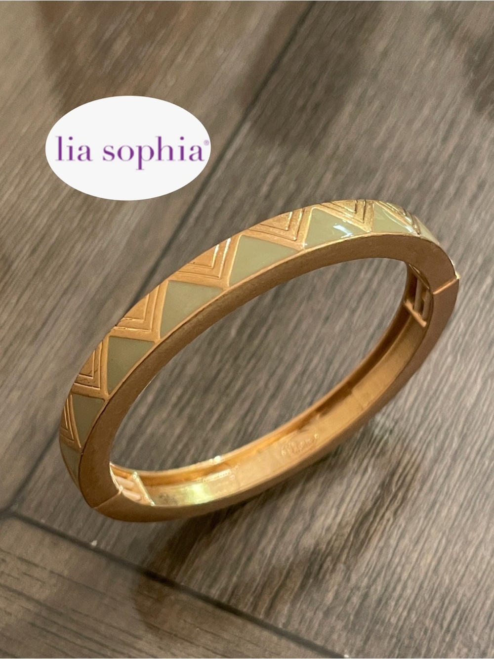 Lia Sophia “ On Point” Mint Elastic Bangle Bracelet